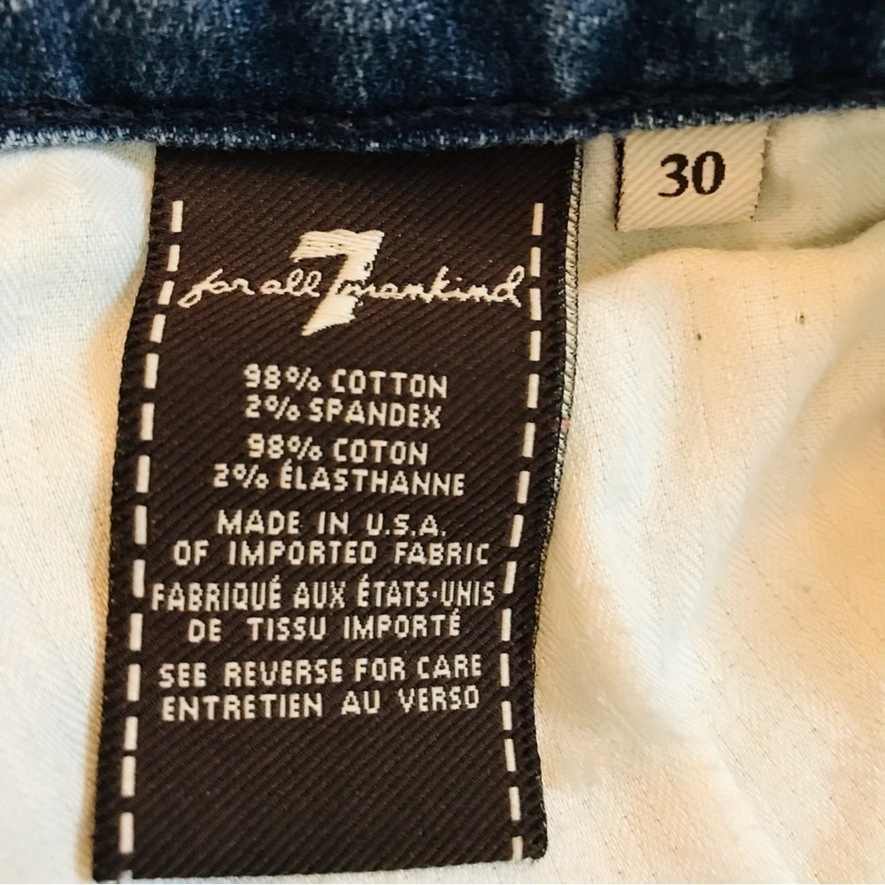 7Fam 7 For All Mankind Distressed Skinny Jeans Women’s size 30 10 medium - Picture 8 of 10